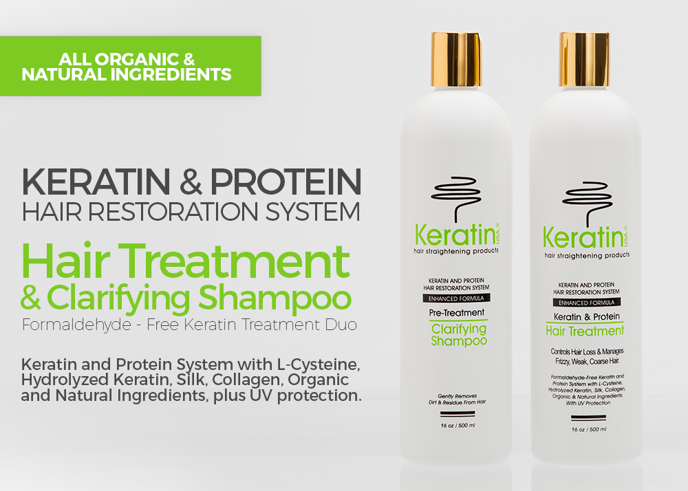 Keratin Hair-Straightening Formaldehyde-Free w/ L-Cysteine Treatment Duo  16oz / 500ml